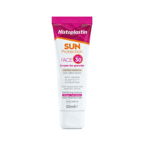 Histoplastin Sun Protection Tinted Face Cream to Powder Medium SPF30 Αντηλιακή Κρέμα Προσώπου με Χρώμα για Καθημερινή Χρήση 50ml